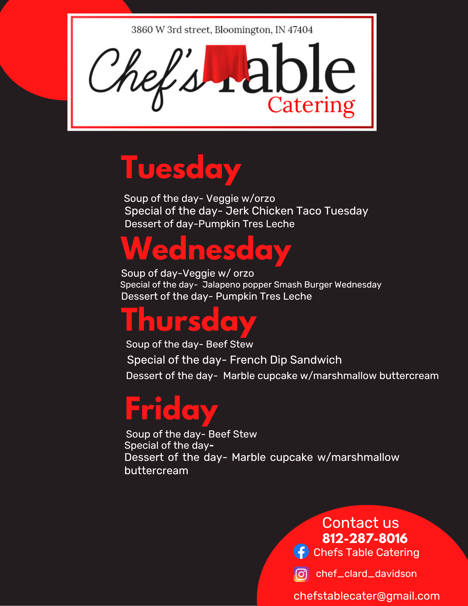 This week menu