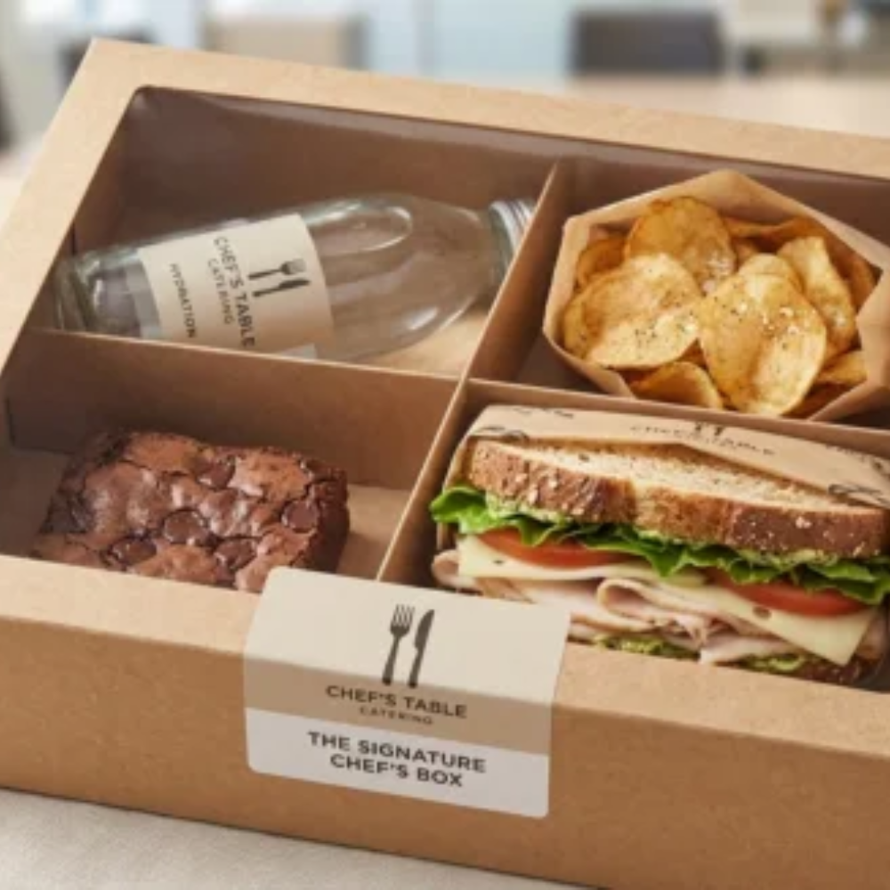 Box Table Menu Chef's table catering